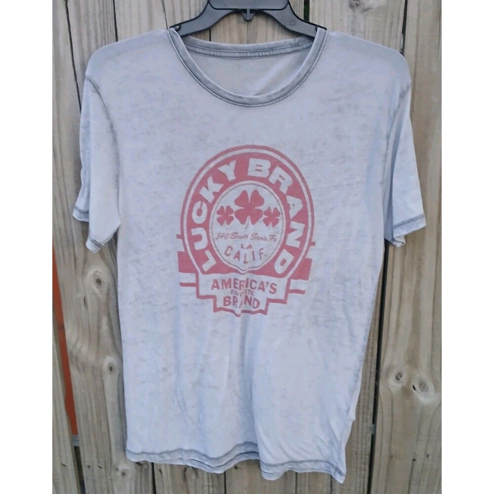 Lucky Brand Venice Burnout T- Shirt Mens M Henley